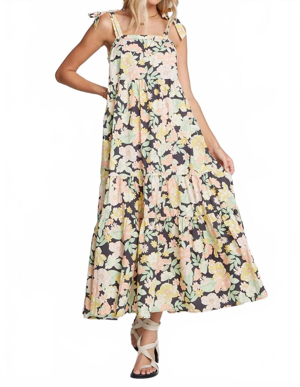 NEW SALTWATER LUXE alanya maxi dress in black multi